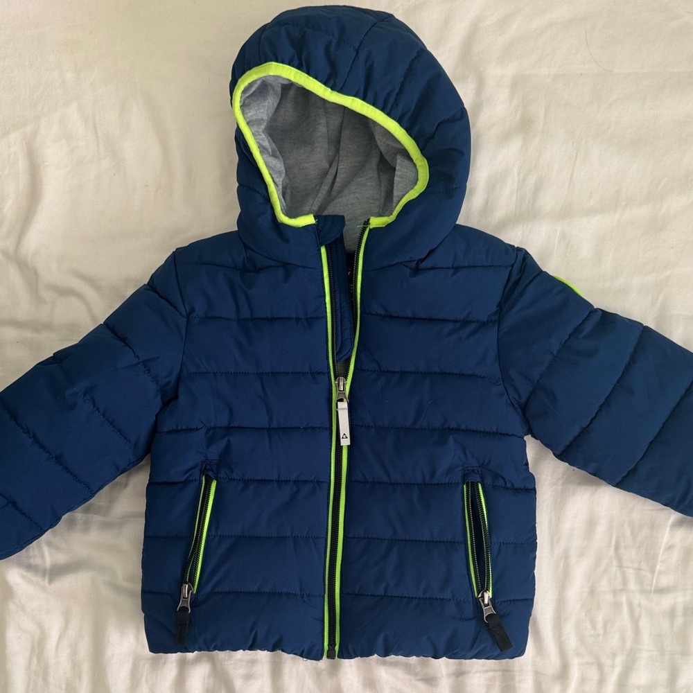 Gerry Weber Kids Puffer Jacket - Navy and Neon Green
